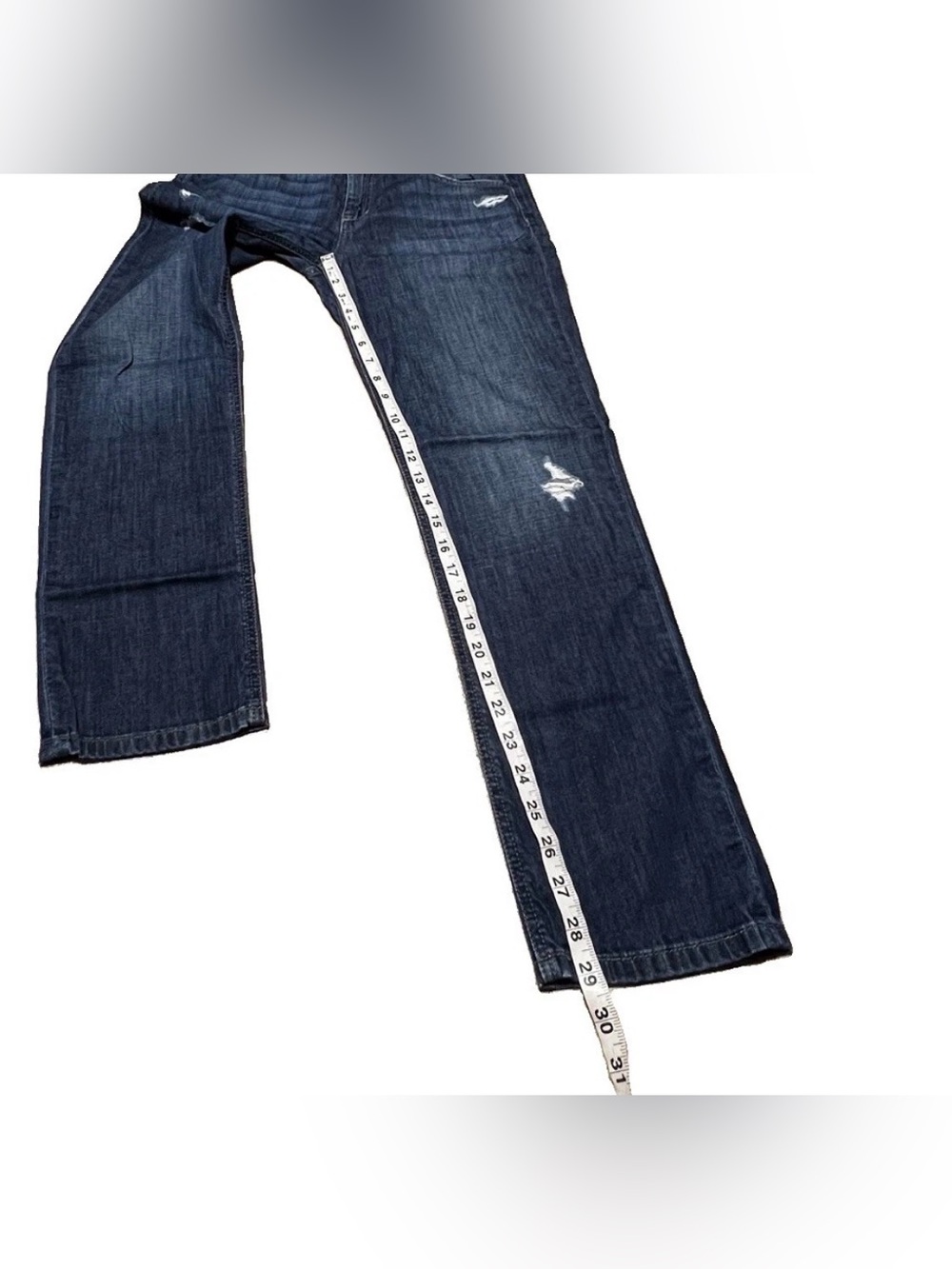 Joe's Jeans Mid Rise Boyfriend Destructed Cotton Dark Blue Denim Women’s Size 29 - Picture 8 of 11